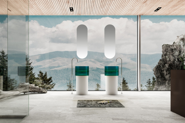 Раковина Abber Kristall 45 AT2701White-Aquamarin-H