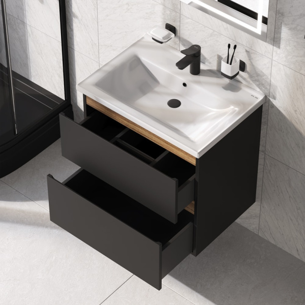 Комплект мебели для ванной комнаты AM.PM X-Joy 65 BK85GP черный матовый