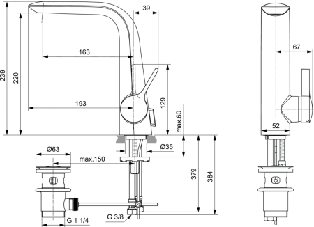 Смеситель для раковины Ideal Standard Melange A6041AA