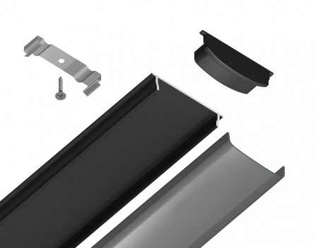 Профиль накладной гибкий Ambrella Light GP GP1600BK/BK