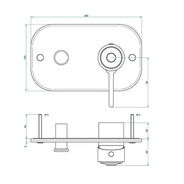 Смеситель для душа THG Capucine vert dcor Platine A7E.A02.6550B