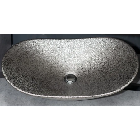 Раковина-чаша CeramaLux 7811АSS 61,5x36 см, накладная, серебряный