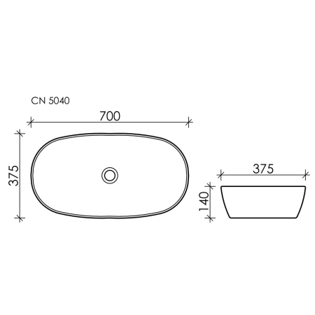 Раковина 70x37,5 см Ceramica Nova Element CN5040