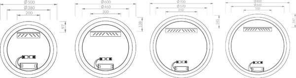 Зеркало Ravak Orbit I 60 X000001574 с подсветкой