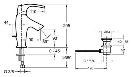 Смеситель для раковины Jacob Delafon SYMBOL E72680-CP