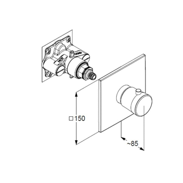 Термостатический смеситель для ванны и душа Kludi Ambienta 537390575