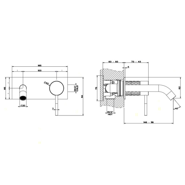 Смеситель для раковины Gessi 316 54188#239 нержавейка