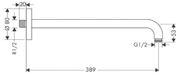 Кронштейн для верхнего душа hansgrohe 27413670