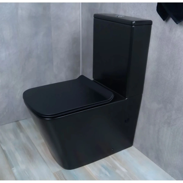 Унитаз-компакт GID Tr2170BM безободковый, с сиденьем микролифт, черный матовый