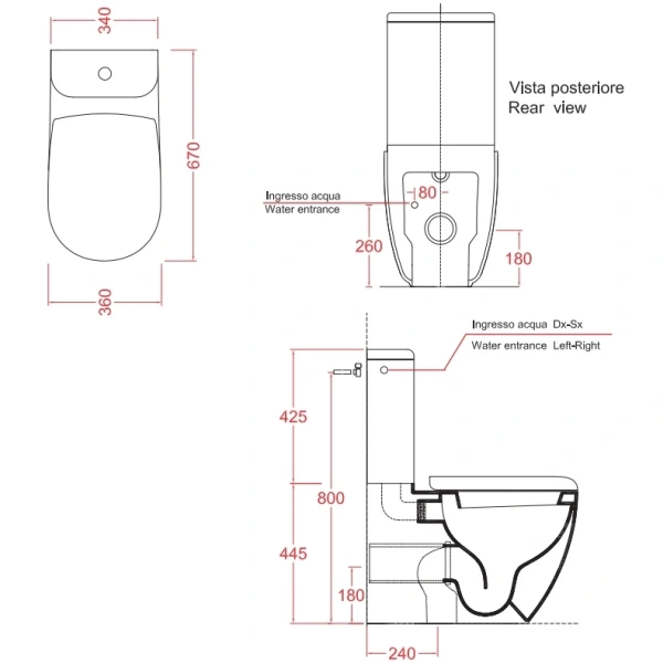 Чаша напольного унитаза Artceram File 2.0 FLV003 13 00 arancio cammeo
