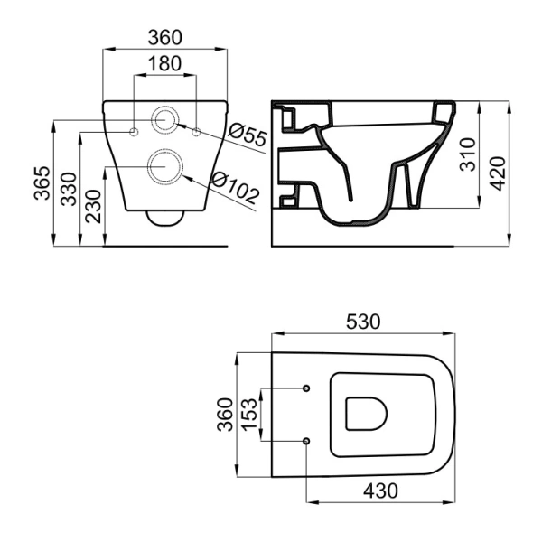 Унитаз подвесной Noken Forma N350798839 белый