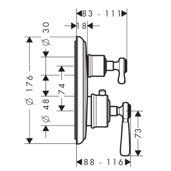 Термостатический смеситель для душа Axor Montreux 16821820 шлифованный никель