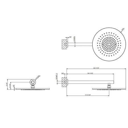 Верхний душ Gessi 316 54148#727 золото
