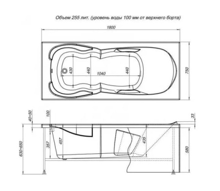 Акриловая ванна Aquanet Viola 180х75 белый