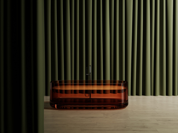 Прозрачная ванна Abber Kristall 170 AT9708Opal коричневый