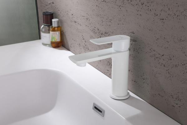 Смеситель для раковины Abber Weiss Insel AF8010FW белый матовый