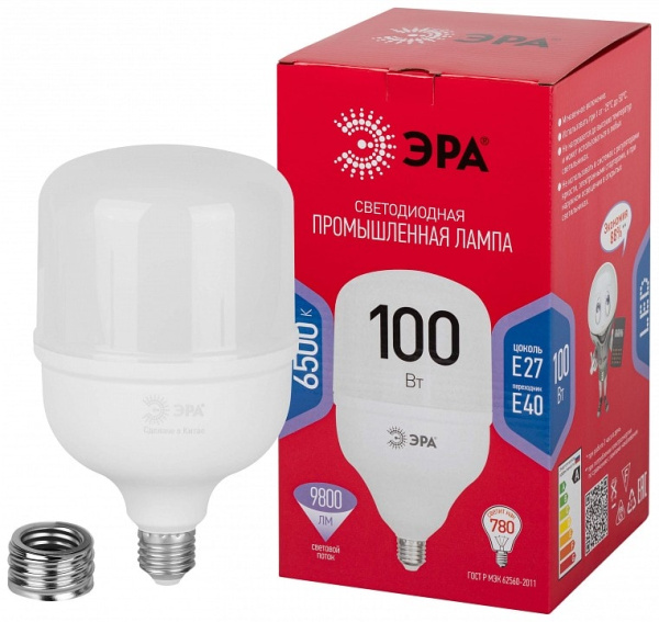 Лампа светодиодная Эра  E27, E40 100Вт 6500K LED POWER T140-100W-6500-E27/E40 R