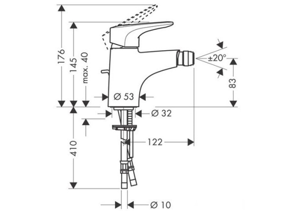 Смеситель для биде hansgrohe Metropol E 14270000