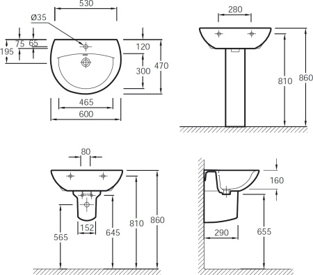 Раковина Jacob Delafon Patio E4159NG-00