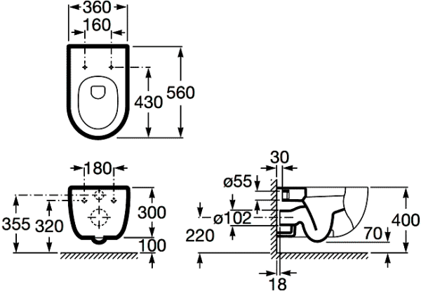 Унитаз подвесной Roca Meridian-N 346247000
