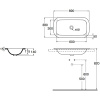 Раковина Azzurra Glaze 69 GLLI06938000BI (GLZ 69x38/IN bi)