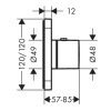 Внешняя часть термостата для душа Axor Citterio E 36702140 шлифованная бронза
