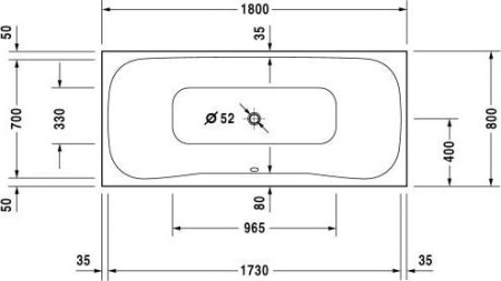 Акриловая ванна Duravit PuraVida 180x80 700182