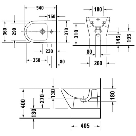 Подвесное биде Duravit D-Neo 2295150000