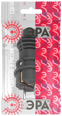 Вилка прямая с заземлением Эра  VX13-B-IP44