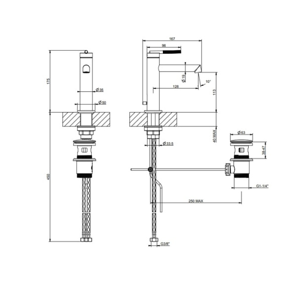 Смеситель для раковины Gessi Ingranaggio 63501#149 никель