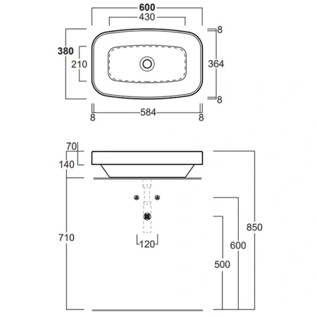 Раковина 60x38 см Simas Baden Baden BB11bi