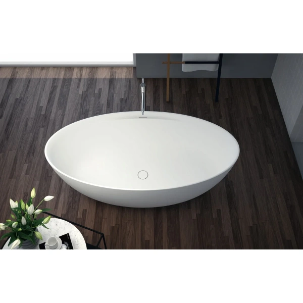 Ванна из литьевого мрамора Cezares Titan TITAN-OVAL-170-85-57 170x85 см, отдельностоящая, белый