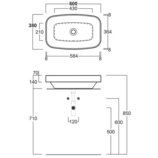 Раковина 60x38 см Simas Baden Baden BB11bi