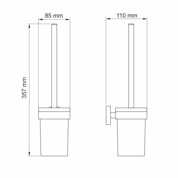 Аспе (Asphe) K-77727 Щетка для унитаза подвесная
