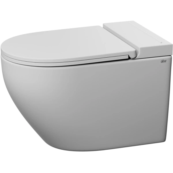 Унитаз подвесной Abber Bequem AC1126P импульсный, безободковый, с сиденьем микролифт, белый