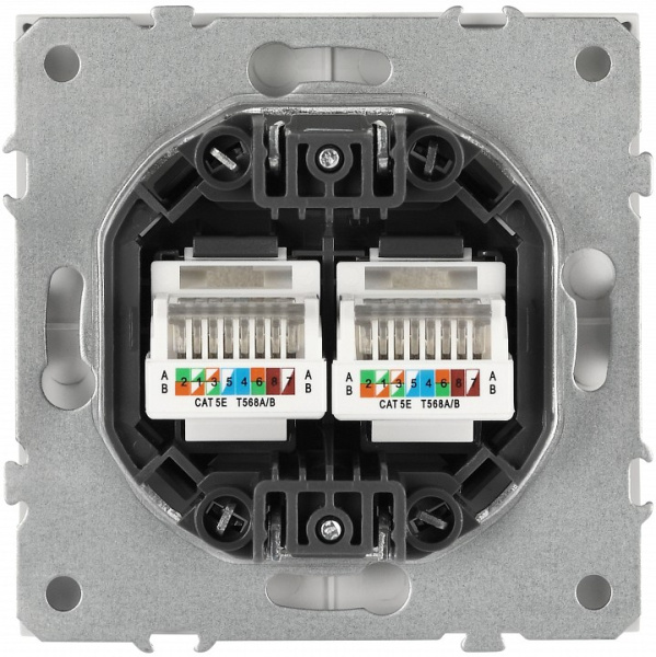 Розетка двойная Ethernet RJ-45 без рамки Эра Galaxy Б0070770