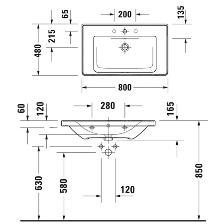 Раковина Duravit D-Neo 80 23678000001