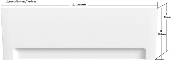 Акриловая ванна DIWO Ярославль 170x70 см, с ножками