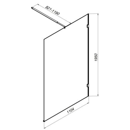 Душевая перегородка AM.PM X-Joy W94UWI-110-F1-MTE матовый хром