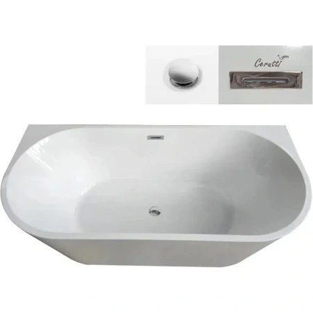 Акриловая ванна Ceruttispa Vettore CT9345 170x75 см, белый