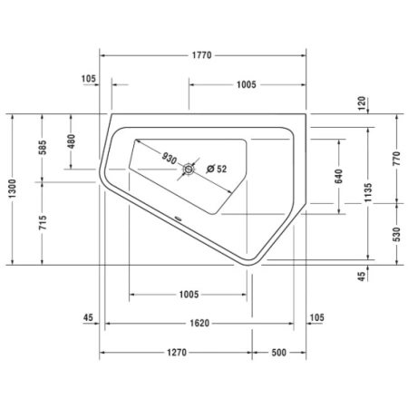 Акриловая ванна 177x130 см R Duravit Paiova 5 700391000000000