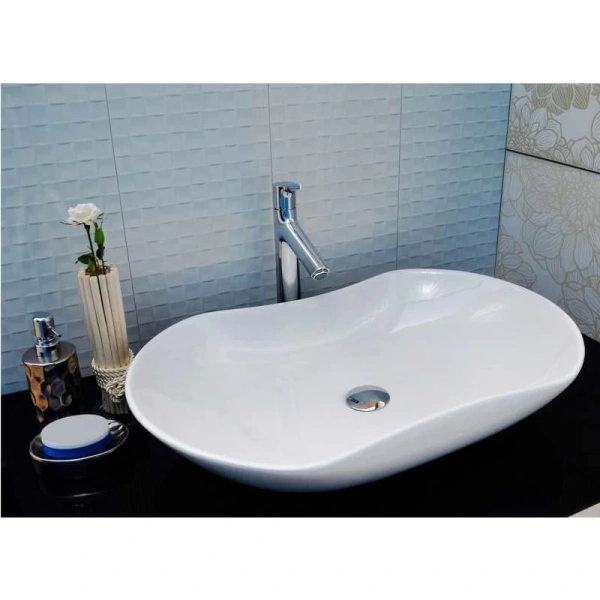 Раковина-чаша CeramaLux 9175 66x42 см, накладная, белый