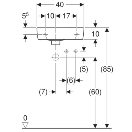 Раковина 40x25 см Geberit Renova Compact 276140000