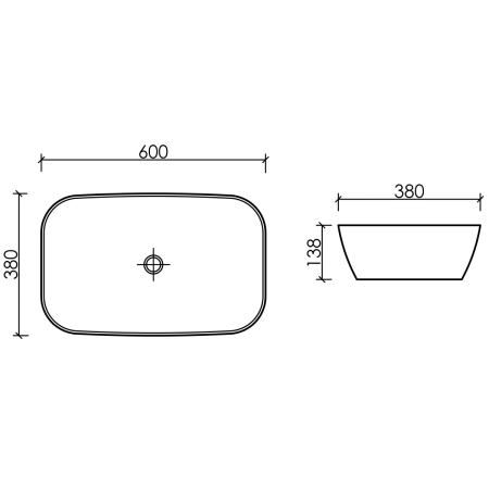 Раковина 60x38 см Ceramica Nova Element CN6049MDB