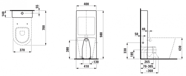 Чаша напольного унитаза Laufen New Classic 8.2385.1.000.000.1
