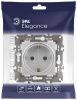 Розетка с заземлением и со шторкой, без рамки Эра Эра Elegance 14-2102-03