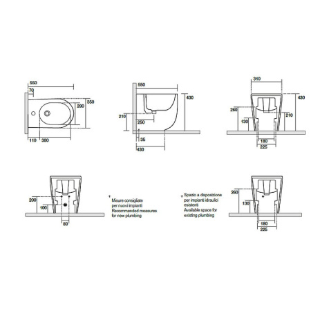 Напольное биде Kerasan Nolita 532031*1 черный матовый