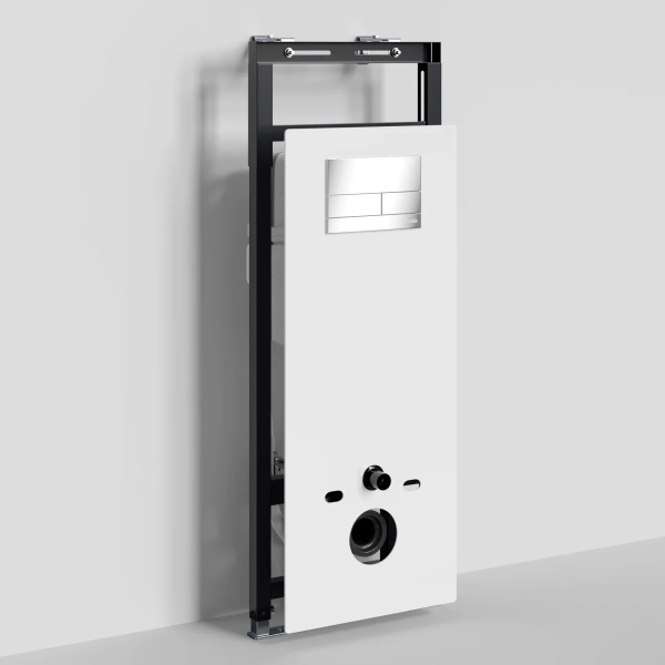 Инсталляция для унитаза WasserKRAFT Salm 27 27TLT.010.ME.WH.CH04 с кнопкой смыва, хром