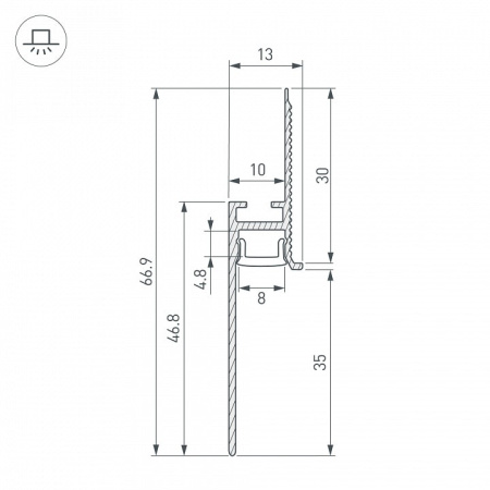 Профиль для плинтусов гибкий Arlight FANTOM 043675(1)