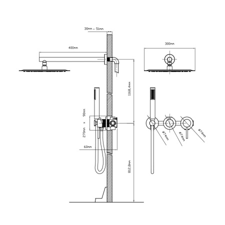Душевой комплект Vincea VSFW-4G01GM вороненая сталь